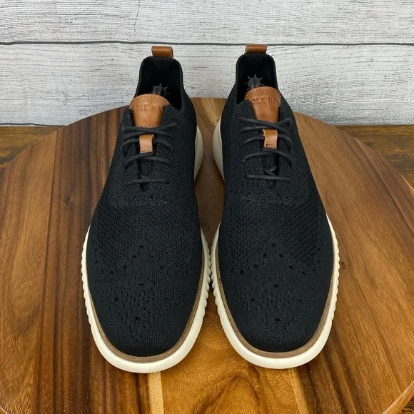 Cole Haan 2.ZEROGRAND Stitchlite Black Knit Wingtip Oxford C27568 Mens Size 10.5